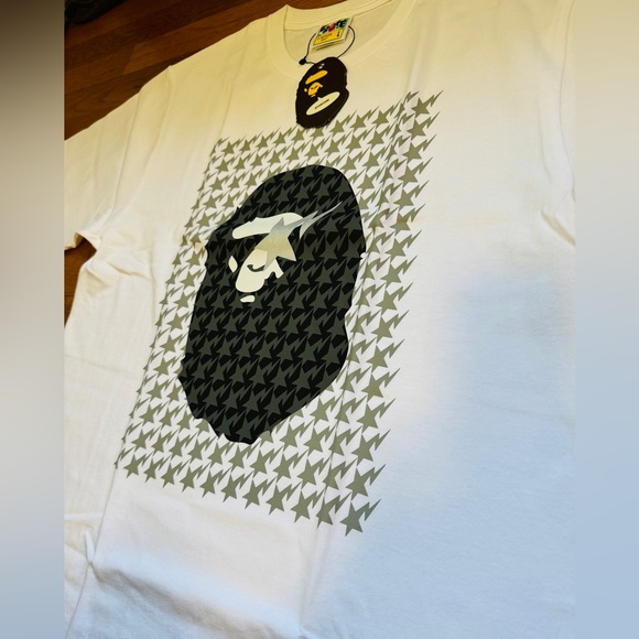 NWT【Bape】A Bathing Ape STA HOUNDSTOOTH APE HEAD TEE MENS L - Picture 2 of 10